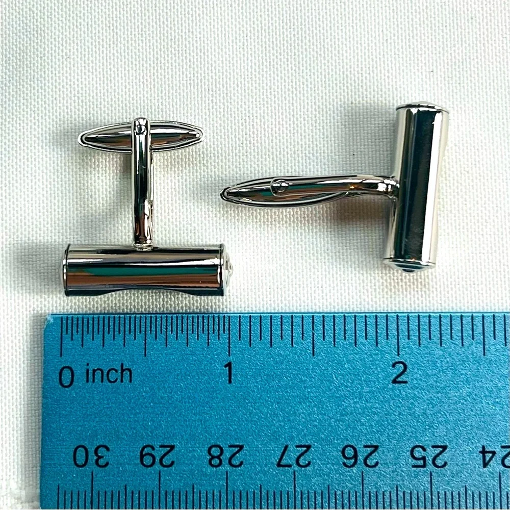 Silver Tone Spirit Level Bubble Level‎ Cufflinks Novelty Engineer Architect Gift
